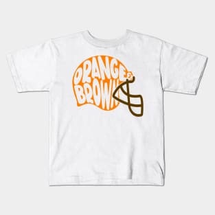 Orange And Brown Helmet Kids T-Shirt